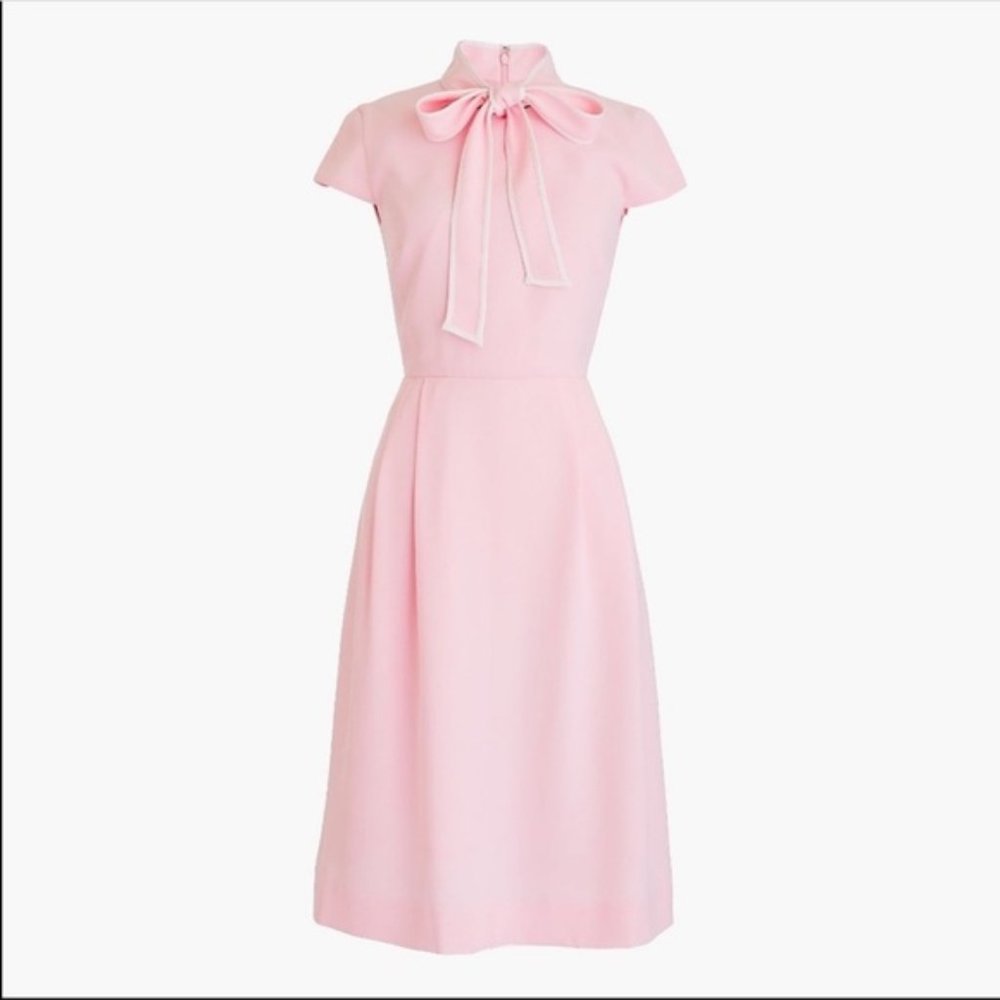 NWT J Crew Tie Neck Dress in Pink